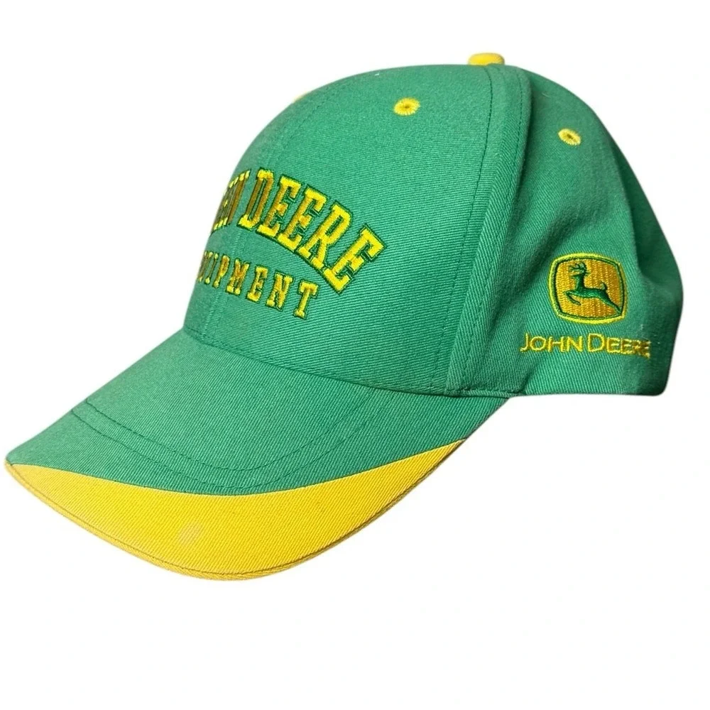 John Deere Hat Green Yellow Adjustable Cap Farm Tractor‎ Logo Adult OS